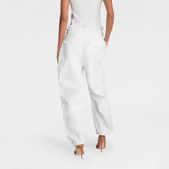 KBB by Kahlana -  Women's Mid-Rise 'The Utility Cargo White - Picture 2 of 3